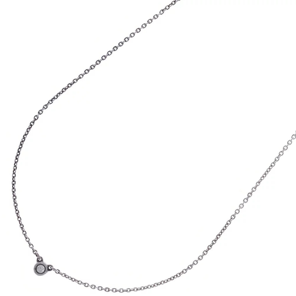 TIFFANY Co By the Yard Diamond Necklace Pendant Silver